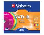 Диски Verbatim DVD-R 4,7 Гб 16*Slim/5 43557 Color