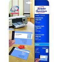 Заготовки Avery Zweckform для визиток IJ, 85х54мм, белые, матовые, 260г, 8шт/л, 10л/уп