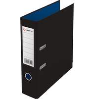 Папка-регистратор Lamark PVC 75мм 2-х стороннее покрытие, черный/синий, металлическая окантовка, карман, собранная