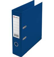 Папка-регистратор Lamark PVC 75мм 2-х стороннее покрытие, синий/синий, металлическая окантовка, карман, собранная