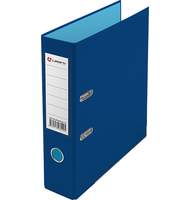 Папка-регистратор Lamark PVC 75мм 2-х стороннее покрытие, синий/голубой, металлическая окантовка, карман, собранная