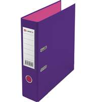 Папка-регистратор Lamark PVC 75мм 2-х стороннее покрытие, фиолетовый/розовый, металлическая окантовка, карман, собранная