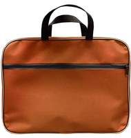 Папка-портфель A4, 1 отделение, на молнии, с ручками, внутр. карман, карман снаружи на молнии, текстиль, оранжевая
