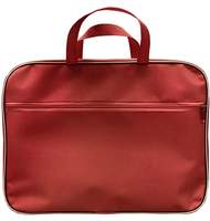 Папка-портфель A4, 1 отделение, на молнии, с ручками, внутр. карман, карман снаружи на молнии, текстиль, красная