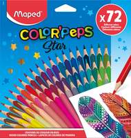Карандаши цветные из американской липы, MAPED COLOR′PEPS STAR, треугольные, ударопрочный грифель, в картонном футляре, 72 цвета, в картонной коробке