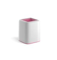 Подставка пластиковая для пишущих принадлежностей ErichKrause Forte, Pastel, белый с розовой вставкой