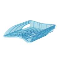 Лоток пластиковый для бумаг ErichKrause S-Wing, Standard, голубой