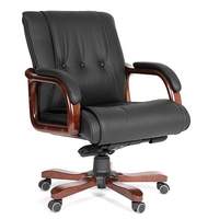 Офисное кресло Chairman 653M Россия черная кожа