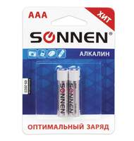 Батарейка Sonnen, AAA (LR03), комплект 2 шт., алкалиновые, в блистере, 1,5 В