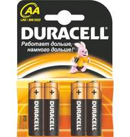 Батарейка Duracell АА, LR6, А316, 4 шт/уп