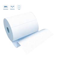 Полотенца бумажные в рулонах OfficeClean (M1), 1-слойные, 280м/рул, ЦВ, ультрадлина, перфорац., белые, 6 шт/уп