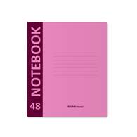 Тетрадь общая ученическая с пластиковой обложкой на скобе ErichKrause Neon, розовый, А5+, 48 листов, клетка