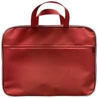 Папка-портфель A4, 1 отделение, на молнии, с ручками, внутр. карман, карман снаружи на молнии, текстиль, красная