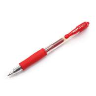 Ручка гелевая Pilot BL-G2-5-R G-2, 0,5мм, автомат, прозрачный корпус, с резиновым упором, красная