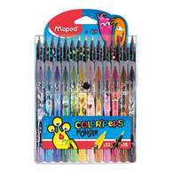 Набор для рисования: 12 фломастеров, MAPED COLOR′PEPS MONSTER, 15 пластиковых цветных карандашей, декорированный корпус, в футляре