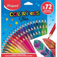 Карандаши цветные из американской липы, MAPED COLOR′PEPS STAR, треугольные, ударопрочный грифель, в картонном футляре, 72 цвета, в картонной коробке
