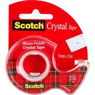 Лента клейкая Scotch Crystal, 19 мм*7,5 м, прозрачная, на мини-диспенсере