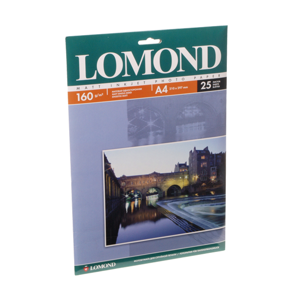Фотобумага Lomond для струйной печати, А4, 160г, 25л, глянцевая, односторонняя 0102079