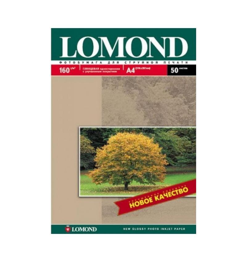 Фотобумага Lomond для струйной печати, А4, 160г, 50л, глянцевая, односторонняя 0102055