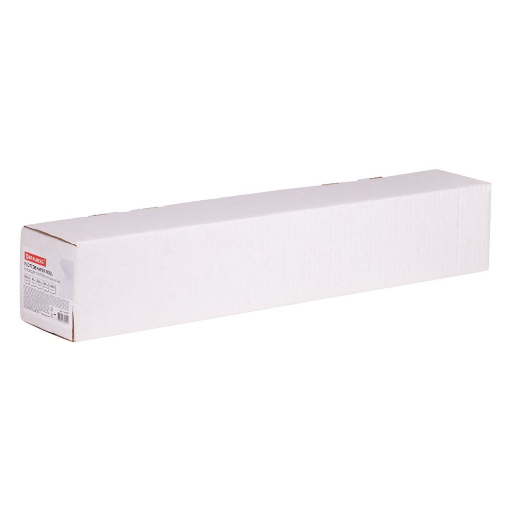 Бумага широкоформатная рулон для плоттера 610 мм х 45 м х втулка 50,8 мм, 80 г/м2, белизна CIE 146%, BRAUBERG