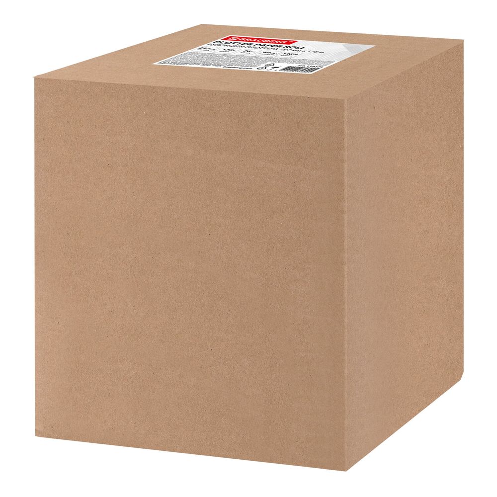 Бумага широкоформатная рулон для плоттера, 297 мм х 175 м х втулка 76 мм, 80 г/м2, белизна CIE 146%, в коробе, BRAUBERG