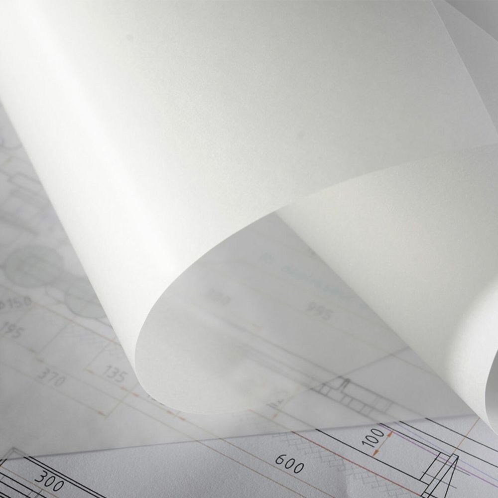 Калька для чертежных и дизайнерских работ, рулон 878 мм х 20 м, 40 г/м2, BRAUBERG