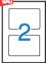 Таблички самоламинирующиеся APLI, закругленные края, белые, 150*100 мм, 20 шт.