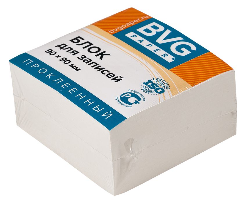 Блок д/заметок BVG 9x9x4,5 см, проклееный, белый