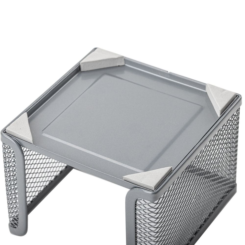 Подставка для бумажного блока BRAUBERG "Germanium" металлическая, 78*105*105 мм, серебристая