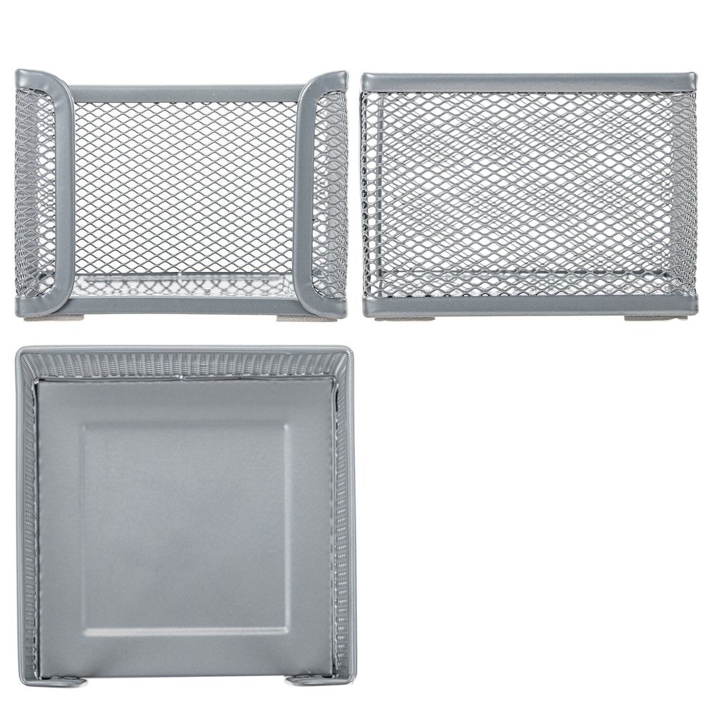 Подставка для бумажного блока BRAUBERG "Germanium" металлическая, 78*105*105 мм, серебристая