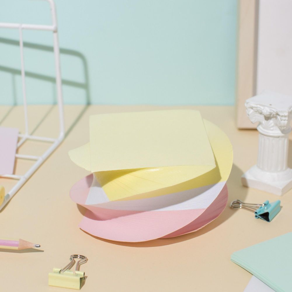 Блок для заметок Attache 8х8х5см, склейка, винтовой, цветной