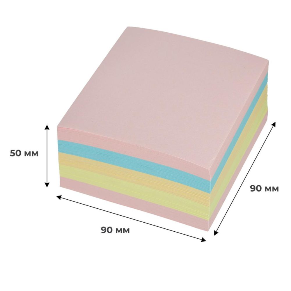 Блок для заметок Attache, 9х9х5см, НЕсклейка, цветной