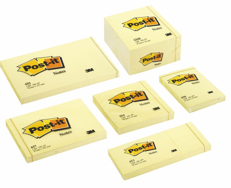 Набор клейких блокнотов Post-it, 38х51 мм, канареечный желтый, 3 шт. по 100 л