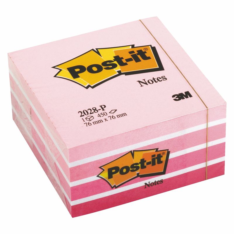 Куб Post-it, 76х76 мм, розовая пастель, 450 л