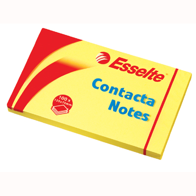 Самоклеящийся блок  Esselte Contacta 75х125мм, 100л, желтый