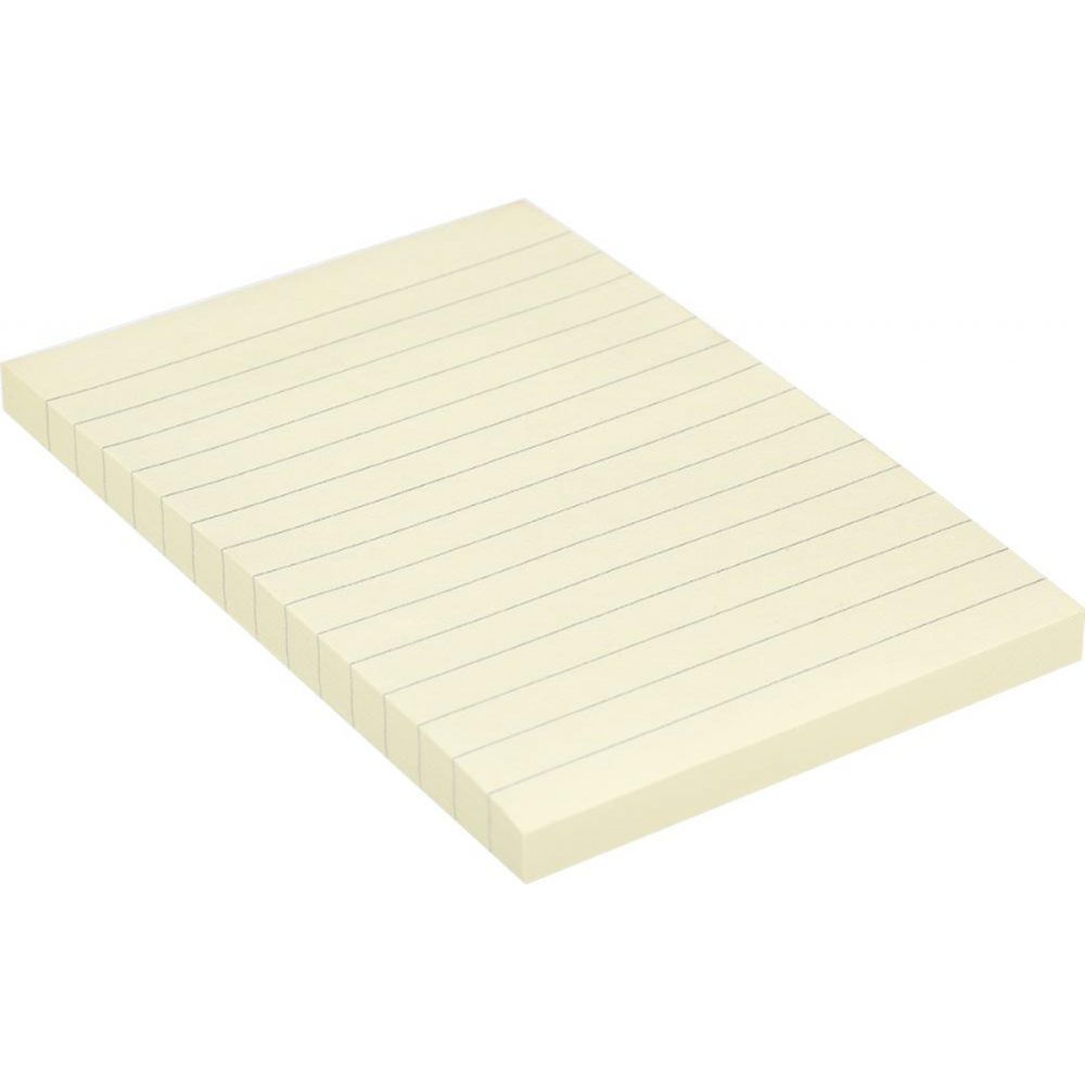 Самоклеящийся блок Kores, 100х150мм, 100л, желтый, линейка `46510