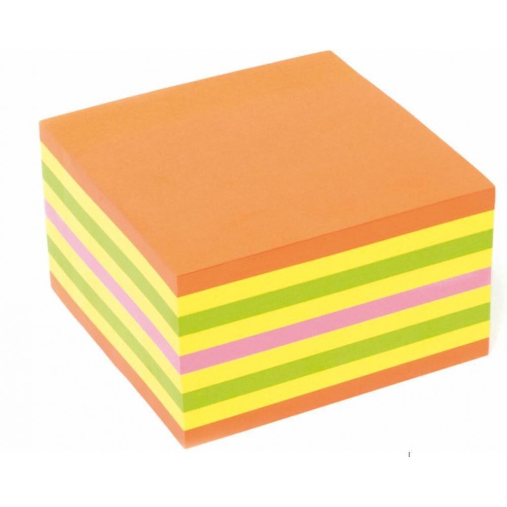 Блок-кубик самоклеящийся Kores, 75х75мм, 450л, 4цв. неон, `48465