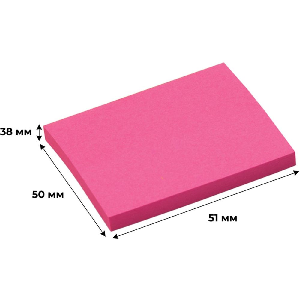 Набор блок-кубиков самоклеящихся Attache Selection, 38х51мм, неон, 4 цвета 50лх4 шт