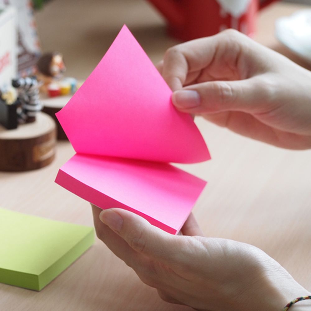 Самоклеящийся неоновый блок 76х51мм, 100л, малиновый, STICK'N, HOPAX