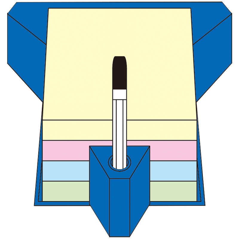 Самоклеящийся неоновый блок с пластиковой подставкой 76х76мм, 400листов, 5 цветов, STICK`N, HOPAX