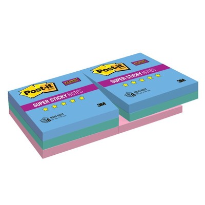 Набор клейких блокнотов 3М Post-it Z-блок R330-6SST Super Sticky ЭКО-Тропик, 76х76мм, 6шт/блок, 600л