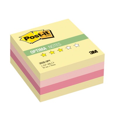 Куб 3M Post-it 2028-OPY OPTIMA Осень 76х76мм, 400л, желтая пастельная радуга, 3 цвета