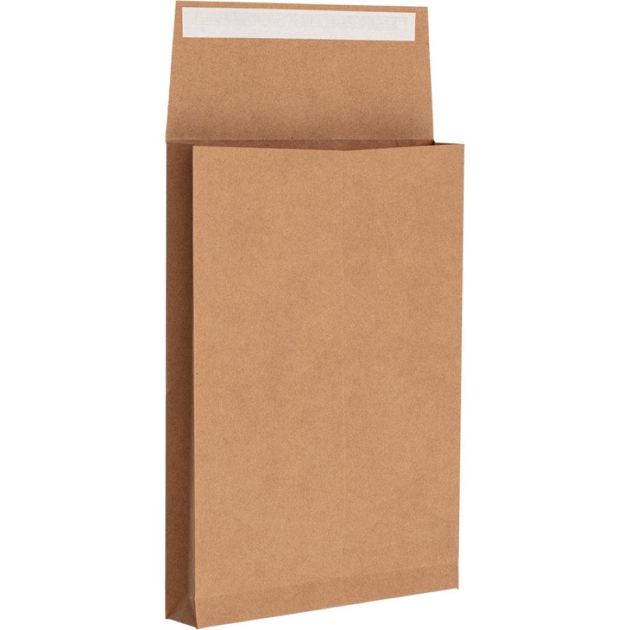 Пакет С4 230х330х40, стрип, Extrapack, крафт, с расширением, 120г, 25шт/уп