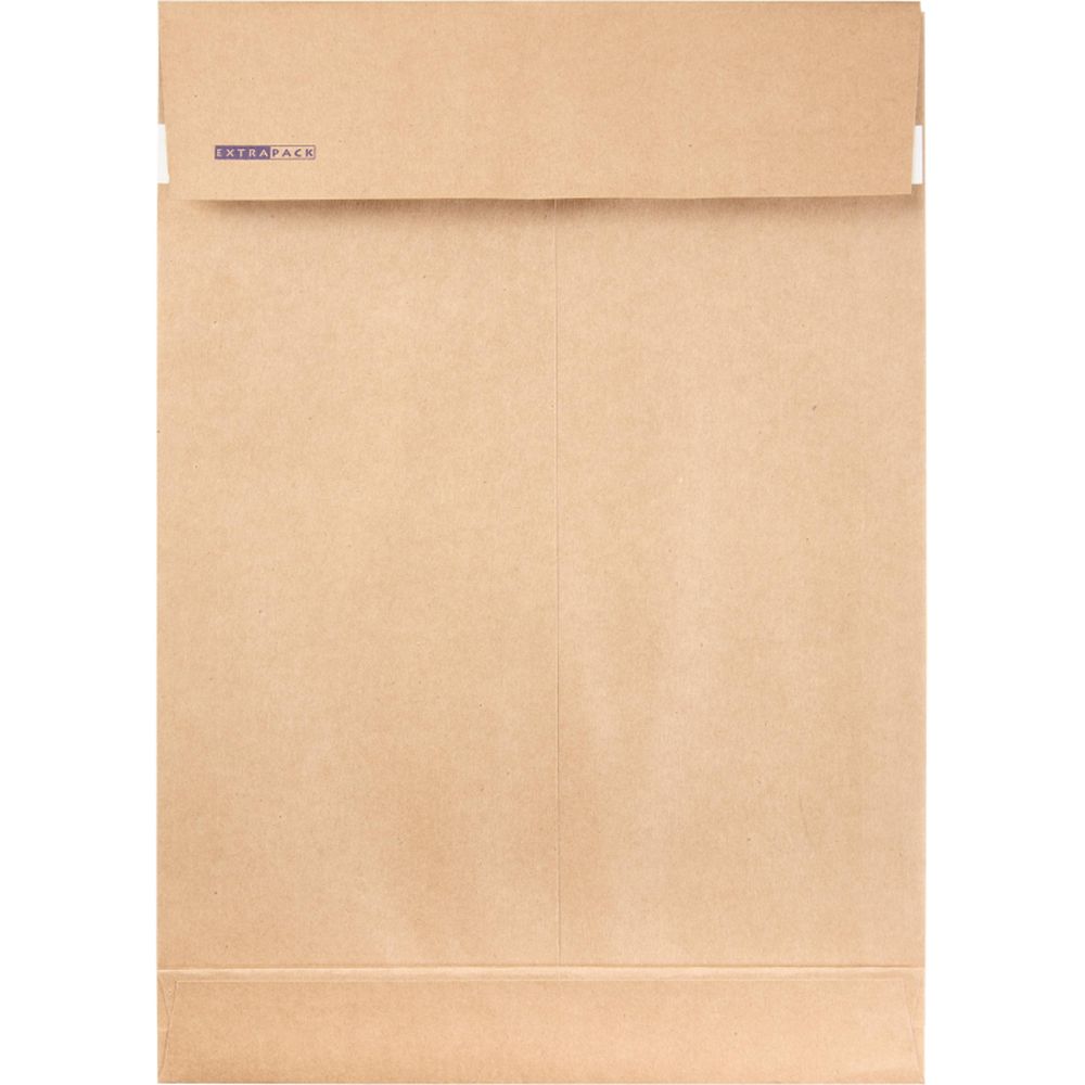 Пакет В4 250х353х40, стрип, Extrapack, крафт, с расширением