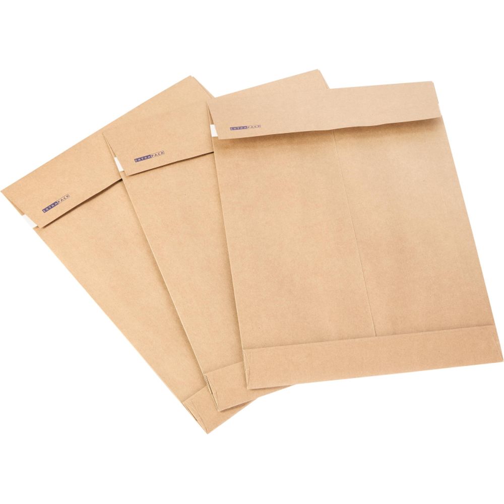 Пакет В4 250х353х40, стрип, Extrapack, крафт, с расширением