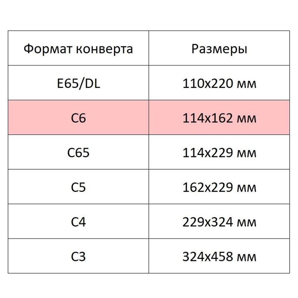 Конверт С6 114х162, треугольный клапан, декстрин, белый