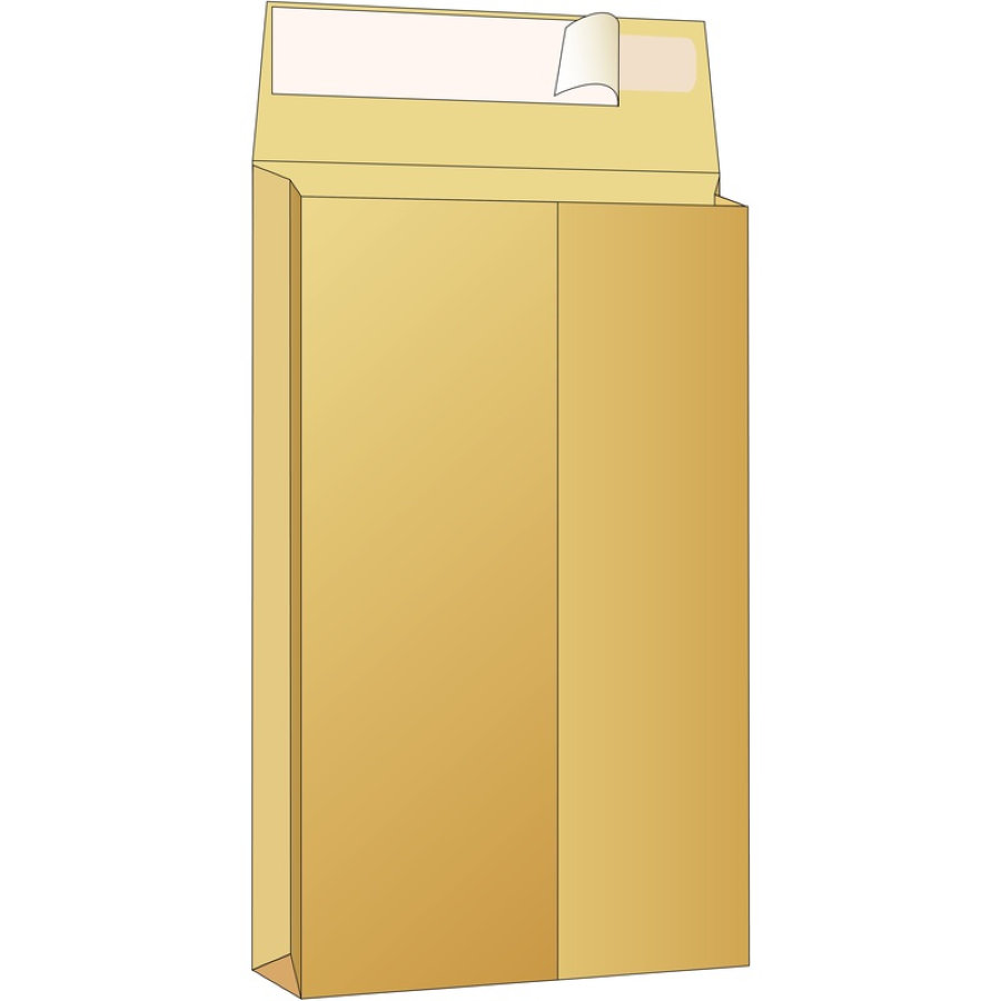 Пакет С4 230х330х40, стрип, Extrapack, крафт, с расширением