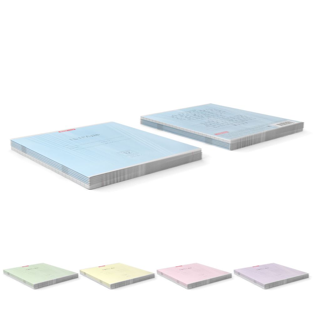 Тетрадь школьная ученическая ErichKrause Классика ассорти, 12 листов, косая линейка 