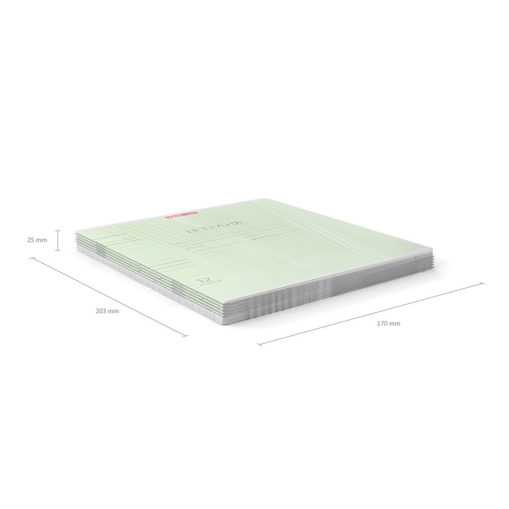 Тетрадь школьная ученическая ErichKrause Классика Visio зеленая, 12 листов, линейка 