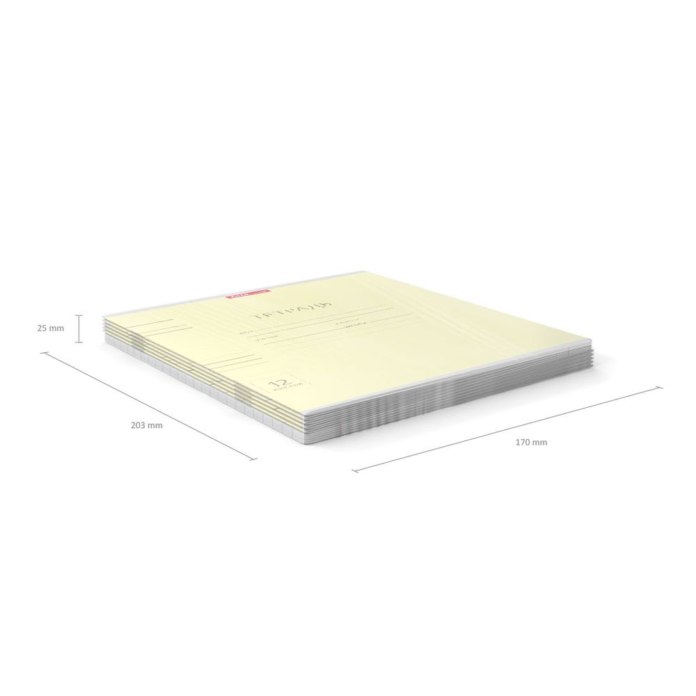 Тетрадь школьная ученическая ErichKrause Классика Visio желтая, 12 листов, линейка 